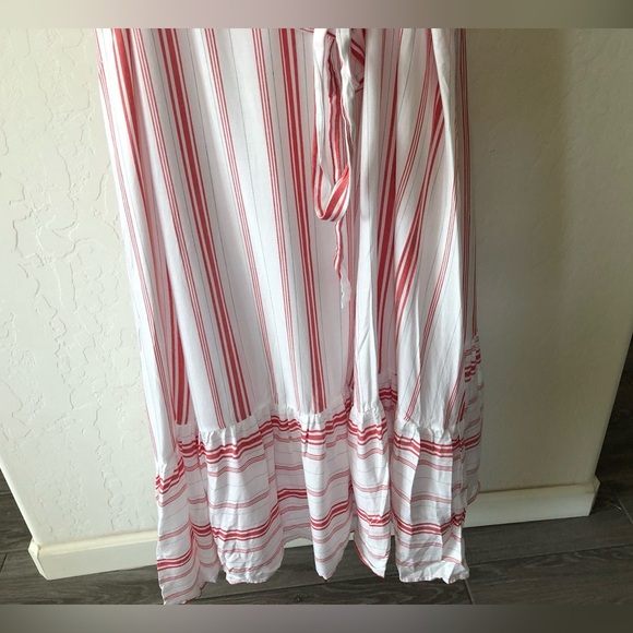 Torrid|White & red nautical striped tiered ruffle maxi dress, sleeveless•••1X - Picture 4 of 12